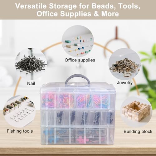 59 Pcs Bead Organizers and Storage, Stackable Clear Craft Box