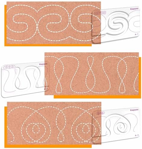 3Pcs Free Motion Quilting Templates with Non-Slip Grips, Quilting
