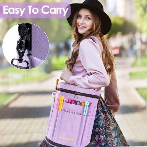 FEILOONG Yarn Bag Organizer, Expandable Crochet Knitting Storage