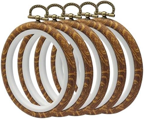 Bonsicoky Oval Embroidery Hoops, 5 Inch, 5 Pack