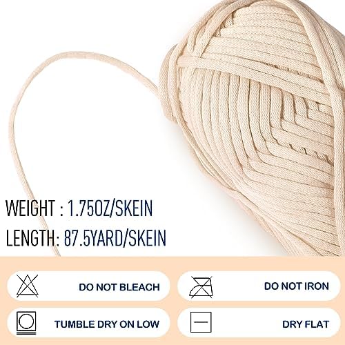Timgle 18 Pack Beginners Crochet Yarn Cotton Yarn, Nature Colors