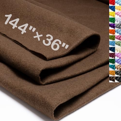XSEINO Chocolate Brown Large Felt Fabric 144" X 36 "(4 Square Yards)