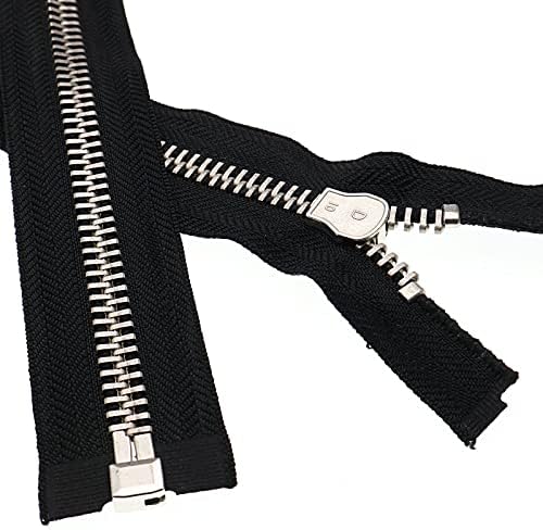 Leekayer #10 26 Inch Zippers for Jackets Sewing Coats Crafts Silver