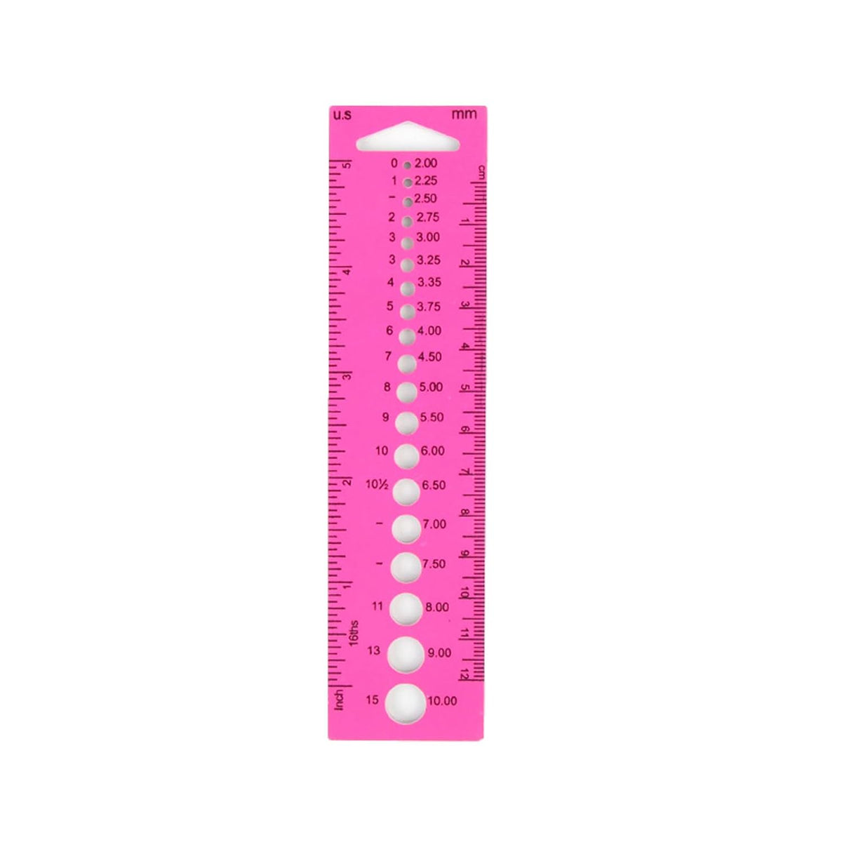 Knitting Needle Gauge Ruler, Thickened Ruler, B