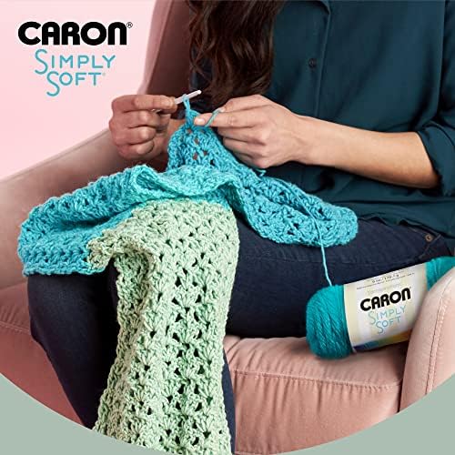 Caron Simply Soft Yarn for Crocheting & Knitting, Black, 3-Pack