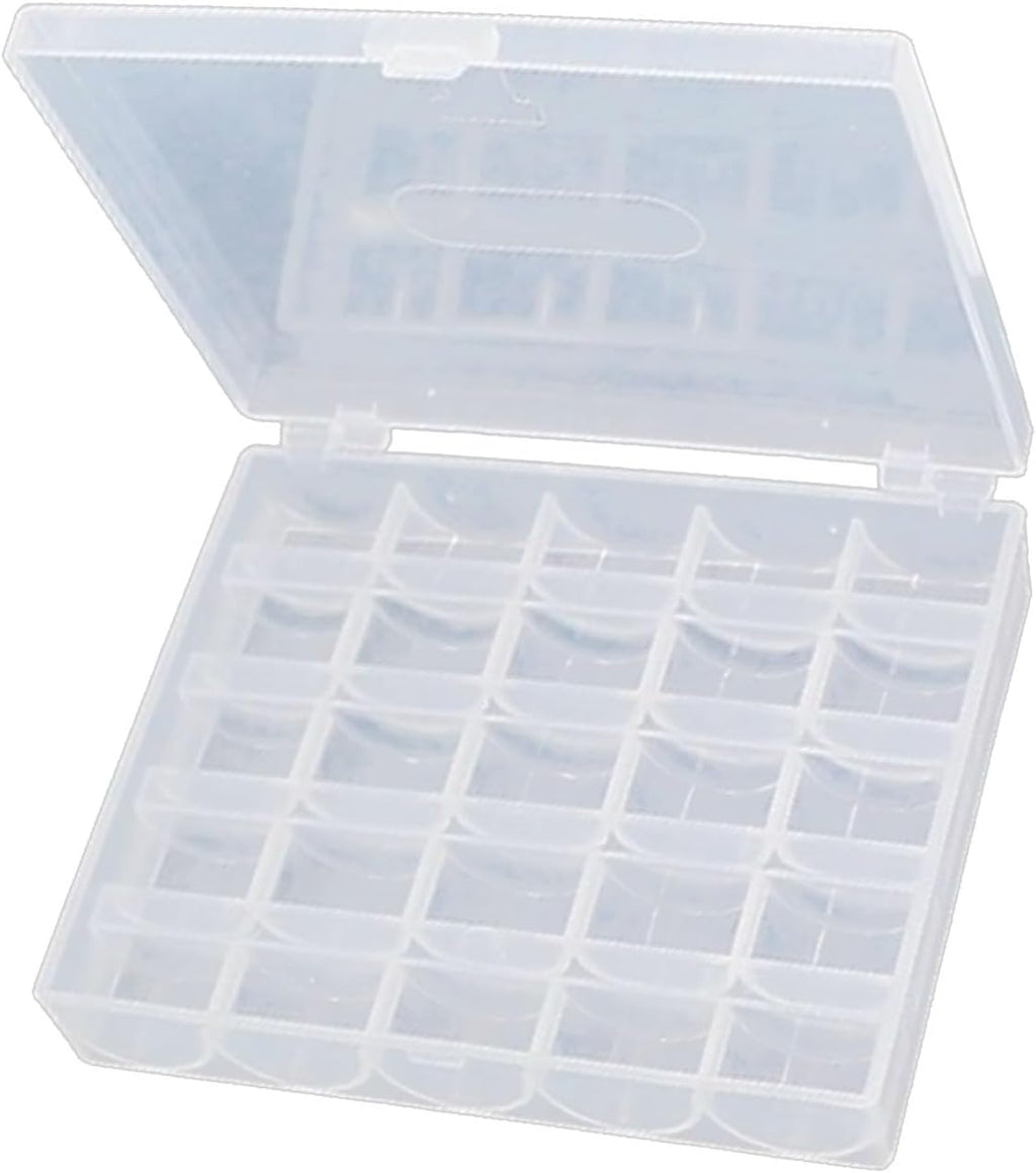 Bobbin Box 25 Slots Transparent Empty Organizer Sewing Craft Storage