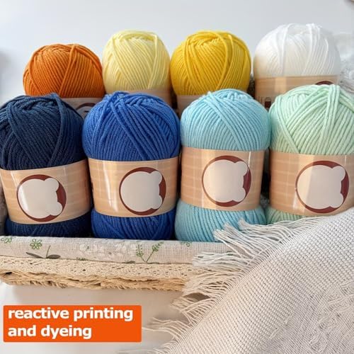 Acrylic Crochet & Knitting Yarn Kit for Beginners,Machine-Washable,8