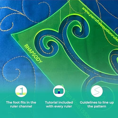 Parrs Rhapsody Floral Free Motion Quilting Ruler for Domestic Machines
