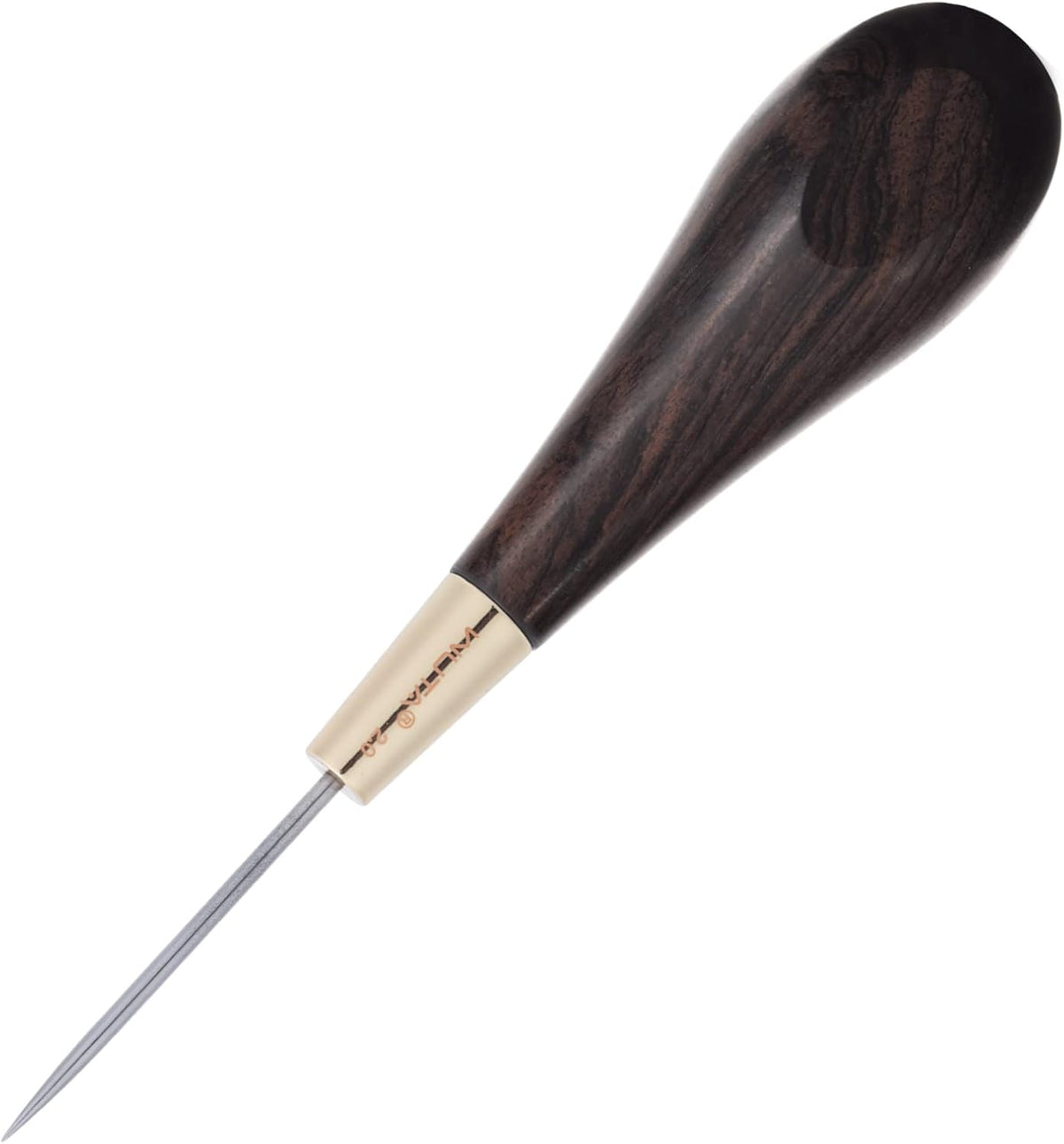 WUTA Round Shape Stitching Awl Ebony Blackwood Handle Leather Craft