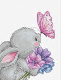 Luca-S Cross Stitch Kit - Rabbit and Butterfly, Counted Cross Stitch