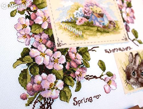 Merejka Counted Cross Stitch Kit, Spring Sampler K-120 — Apple Blossom