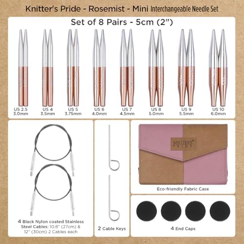 Knitter’s Pride Rosemist Interchangeable Needle Set 2”(5cm) - Mini