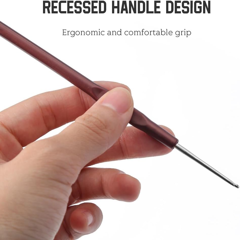 16Pcs Lace Crochet Hooks Set 0.5mm-2.5mm, Ultra Fine Stainless Steel