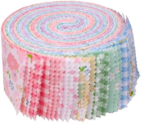Hanjunzhao Cotton Jelly Roll Fabric Strips – Sweet Garden, 42 Pack