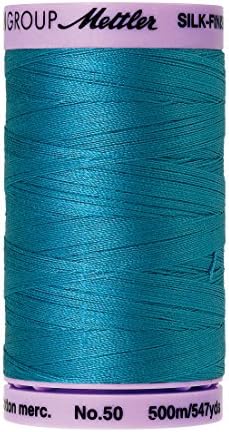 Mettler Silk-Finish Solid Cotton Thread, 547 yd/500m, Caribbean Blue