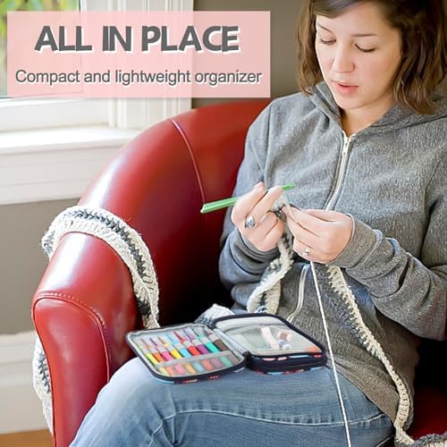 Katech Travel Crochet Hook Case, Elephant Pattern