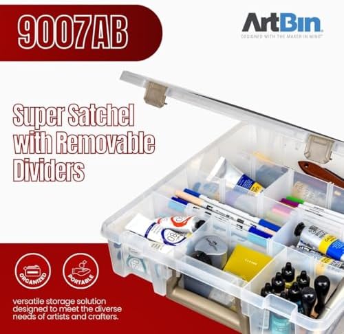 ArtBin Super Satchel Craft Organizer with Removable Dividers, Clear