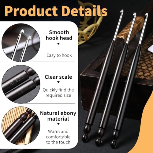 Hssugi 2.5mm Small Size Crochet Hooks Ergonomic Crochet Hook for