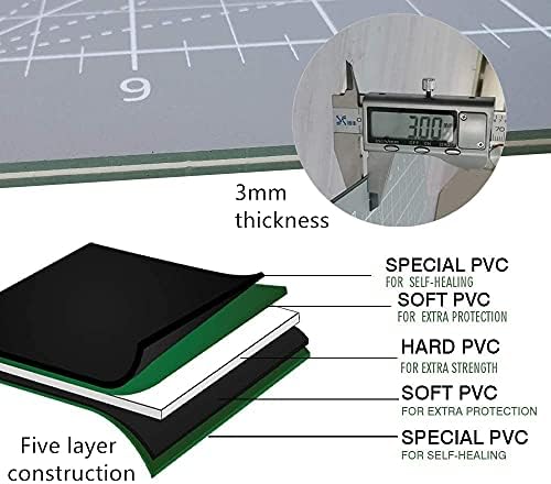 Headley Tools Thickened 24 x 36 Inch Self Healing Sewing Cutting Mat
