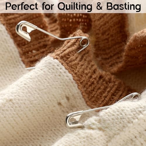 Retrowavy 400 Pcs Curved Safety Pins1.5 Inch Quilting Basting Sewing