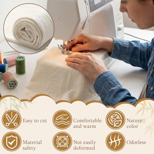 Gilprop Bamboo Batting for Quilting, 72 x 96 in Natural Fiber Fill