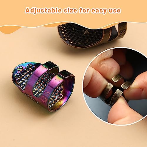 ZMAAGG Thimbles for Hand Sewing, 6 PCS Sewing Thimble, Metal Thimble
