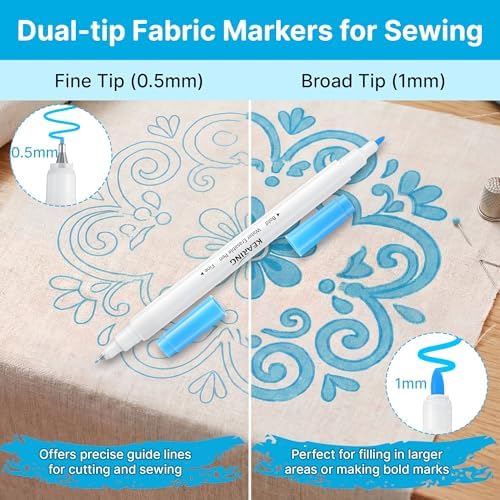 Avenuebool Fabric Markers for Sewing, 5 Count Pack, Water Soluble