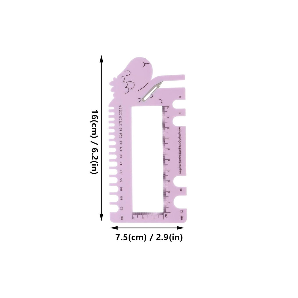 SEWACC 2pcs Professional Knitting Needle Gauge, Sheep Head Crochet