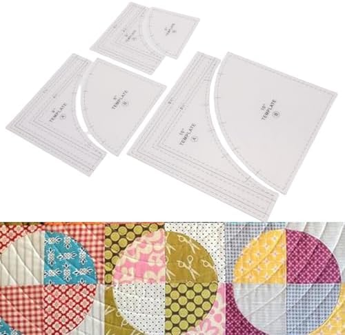 Kadimendium Quilting Templates Set 3 Pcs 10in 8in 6in Acrylic Cutting