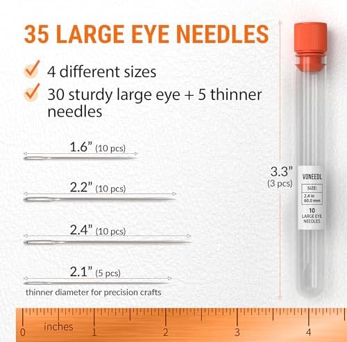 Waxed Sewing Thread (3 Colors), Heavy Duty Needles (11 PCS) Large Eye
