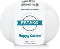 Estako Happy Cotton 60% Cotton 40% Acrylic Yarn, Fine Sport Weight 2