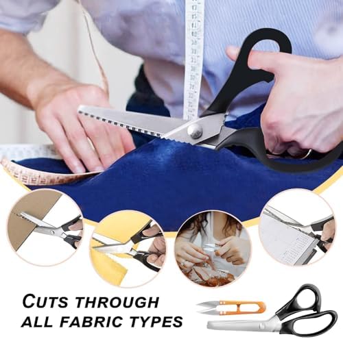 HAALII Shears Comfort Grips Crafts Zig Zag Cut Sewing Scissors