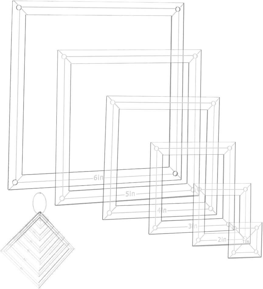NBEADS 6Pcs Acrylic Quilting Templates Set, Square Cutting Ruler