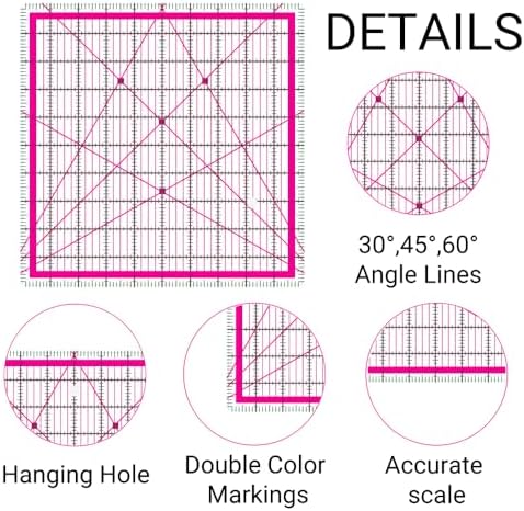 12 Quilting Rulers(2.5",3.5",4.5",5",5.5",6",6.5",7",8.5",9",10",12")