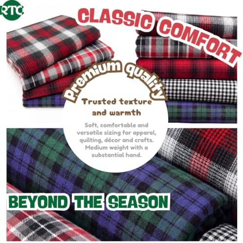 RTC Fabrics Cotton Yarn-Dyed Flannel, 44/45 Inch Wide