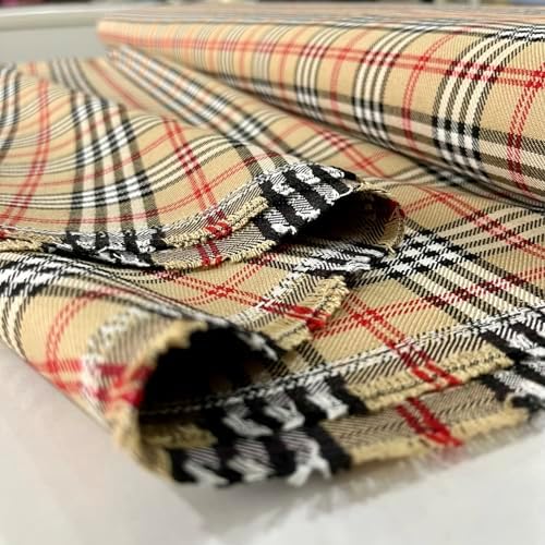 TEXTILORD® Italian Design Beige Plaid (Tartan) Viscose Luxury