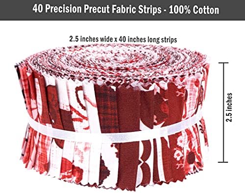 Soimoi Jelly Roll Fabrics for Quilting 40 Strip 2.5" Inches Cotton