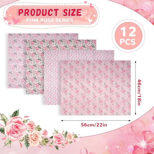 12pcs Quilting Fabric 18 x 22 Inch Cotton Craft Fabric Bundle Fat