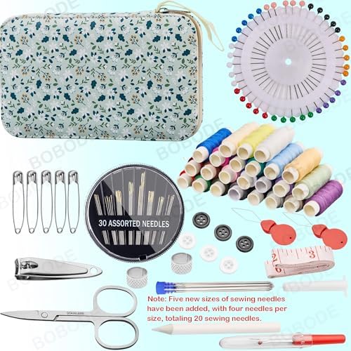 Bobode Travel Sewing Kit with 24 Sewing Thread & Heavy Duty Sewing