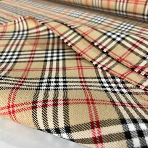 TEXTILORD® Italian Design Beige Plaid (Tartan) Viscose Luxury