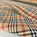 TEXTILORD® Italian Design Beige Plaid (Tartan) Viscose Luxury