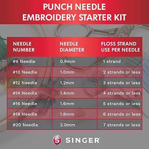 SINGER 8 Piece Punch Needle Embroidery Kit