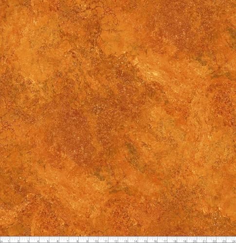 Gold, Rust, Limestone Design, Fabric, 100% Cotton, Stonehenge