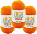Lion Brand Yarn, Stitch Soak Scrub Yarn, Autumn Maple, Orange, 3 Pack