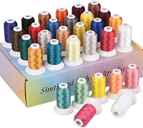 Simthread 32-Color Polyester Embroidery Thread Kit, 500M