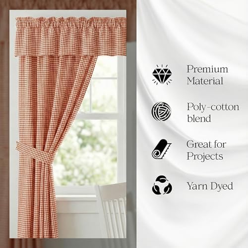1/8 Inch Orange Gingham Fabric by The Yard – 60" Wide Polyester Cotton