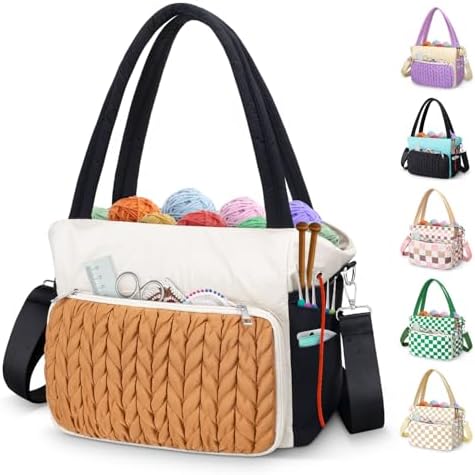 DALINDA Crochet Bag Organizer,Yarn Bag and Tote- Yarn Storage with