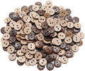 Lilaly 200 Pcs 11/32 inch Natural Coconut Shell Buttons, 2 Hole Big