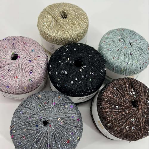 Parla Metallic Sequin Glitter Yarn – 25g (217m) Super Fine Fingering