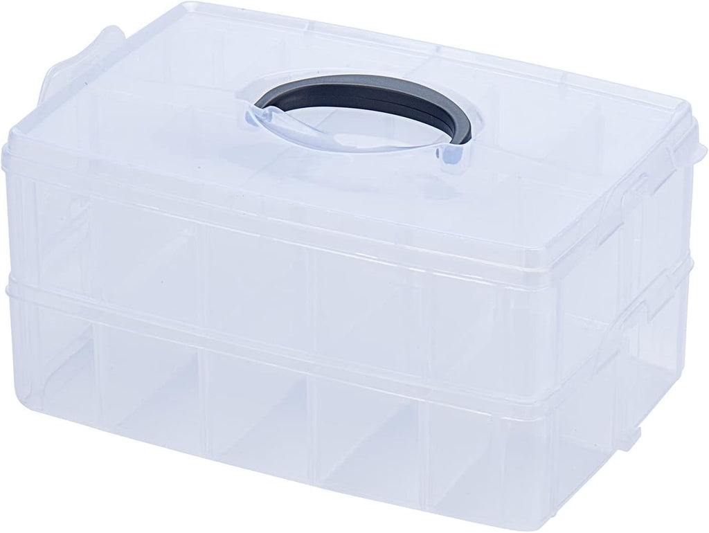 Simthread 2-Layer Thread Organizer Box for 40 Small Spools Clear
